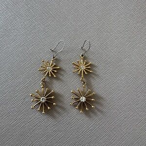 Vintage Gold and Silver Starburst Earrings
